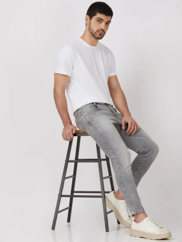 Mufti Grey Ankle Length Originals Stretch Jeans