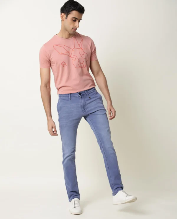 RARE RABBIT SLIM FIT COLOURED DENIMS LOJAS - LIGHT BLUE - Image 2